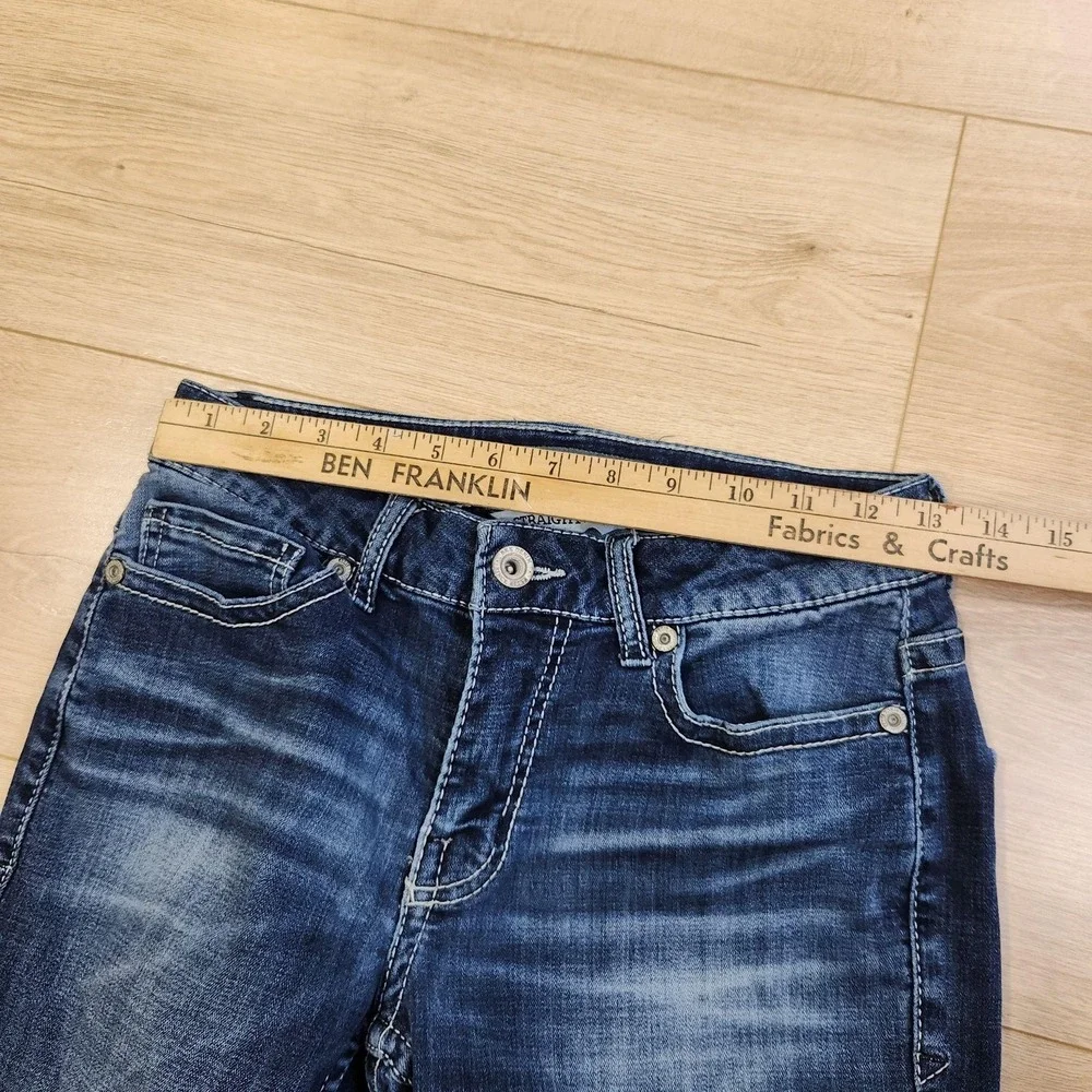 BKE Alec Straight Leg Jeans Mens 28x29 Medium Wash Blue Distressed Stretch Denim